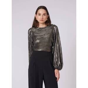 NEW GILNER FARRAR pace blouse in metallic space print